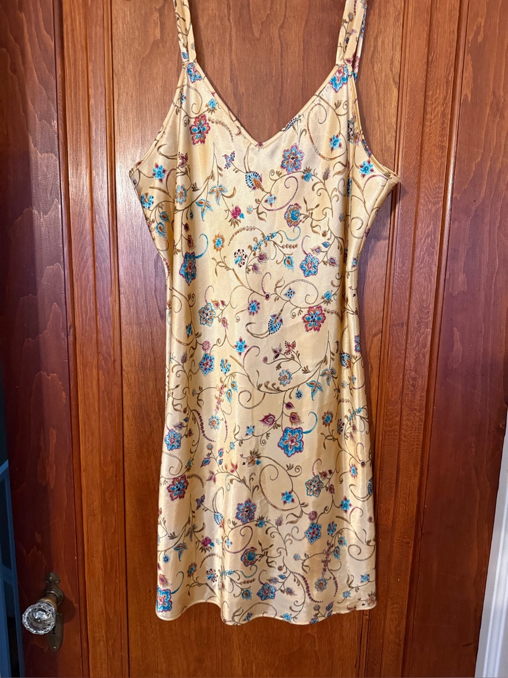 Vintage Floral Satin Kimono Robe & Slip Dress Set By Inner Most - Picture 2 of 13